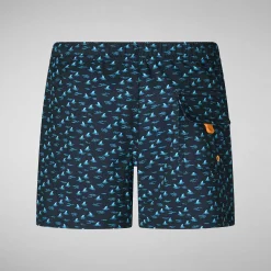 Gutt Save The Duck Badetøy For Gutter Getu In Sharks On Navy Blue