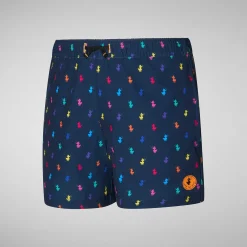 Gutt Save The Duck Badetøy For Gutter Getu In Rainbow Ducks Pa Navy Blue