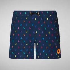 Gutt Save The Duck Badetøy For Gutter Getu In Rainbow Ducks Pa Navy Blue