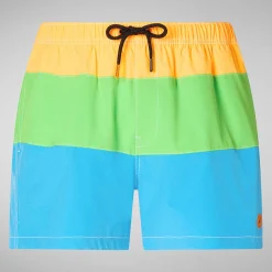 Menn Save The Duck Badetøy For Menn I Fluo Orange, Fluo Green Og Fluo Blue
