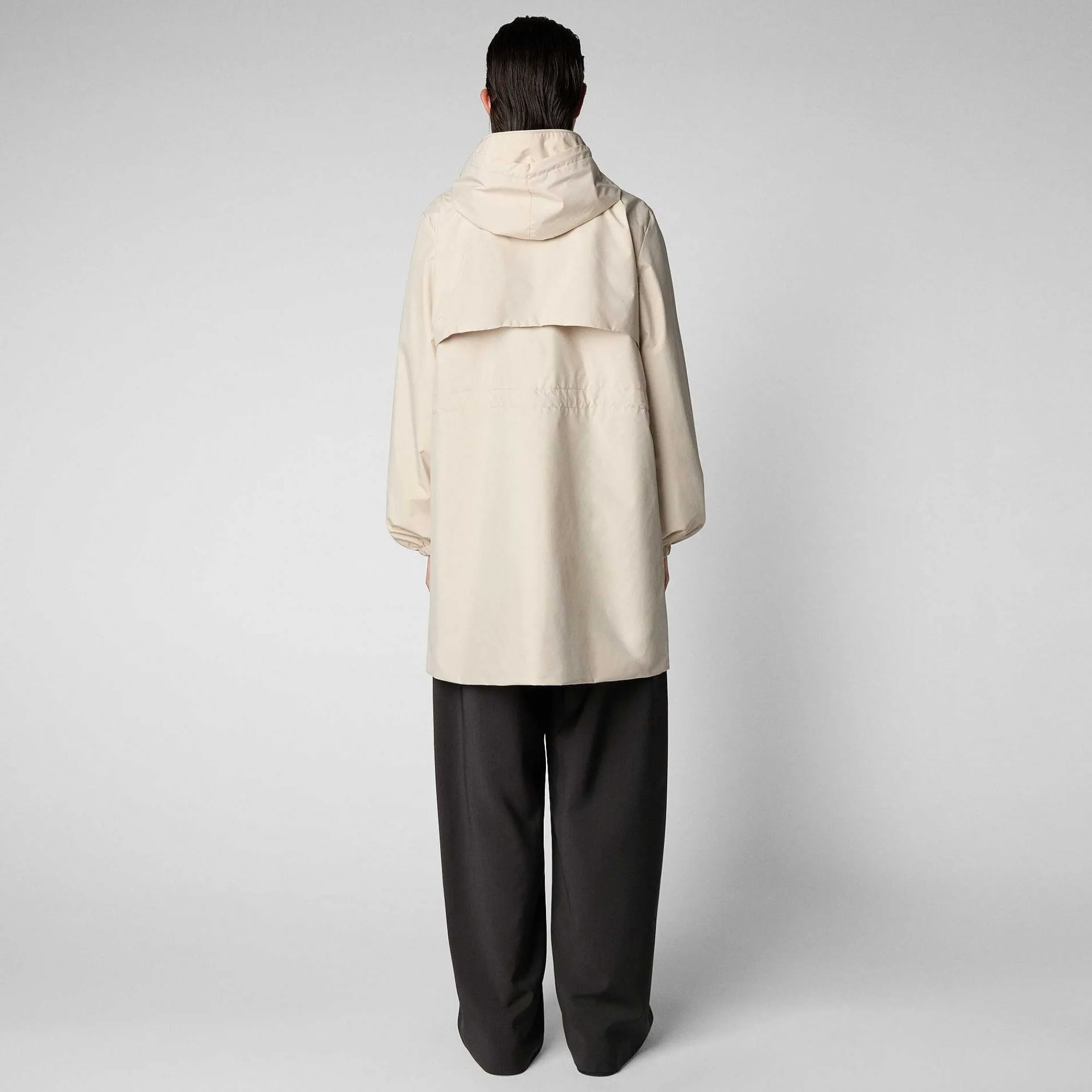 Kvinner Save The Duck Dame Regnfrakk Fleur I Shore Beige