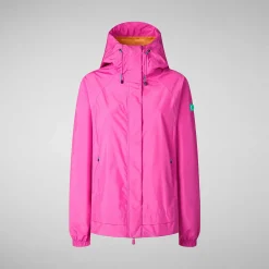 Kvinner Save The Duck Dame Regnfrakk Suki I Fucsia Rosa