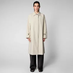 Kvinner Save The Duck Dame Regnfrakk Zola I Shore Beige