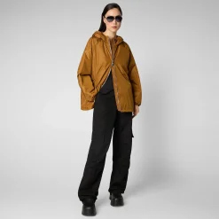 Kvinner Save The Duck Damejakke Nika I Sandal Wood Brown