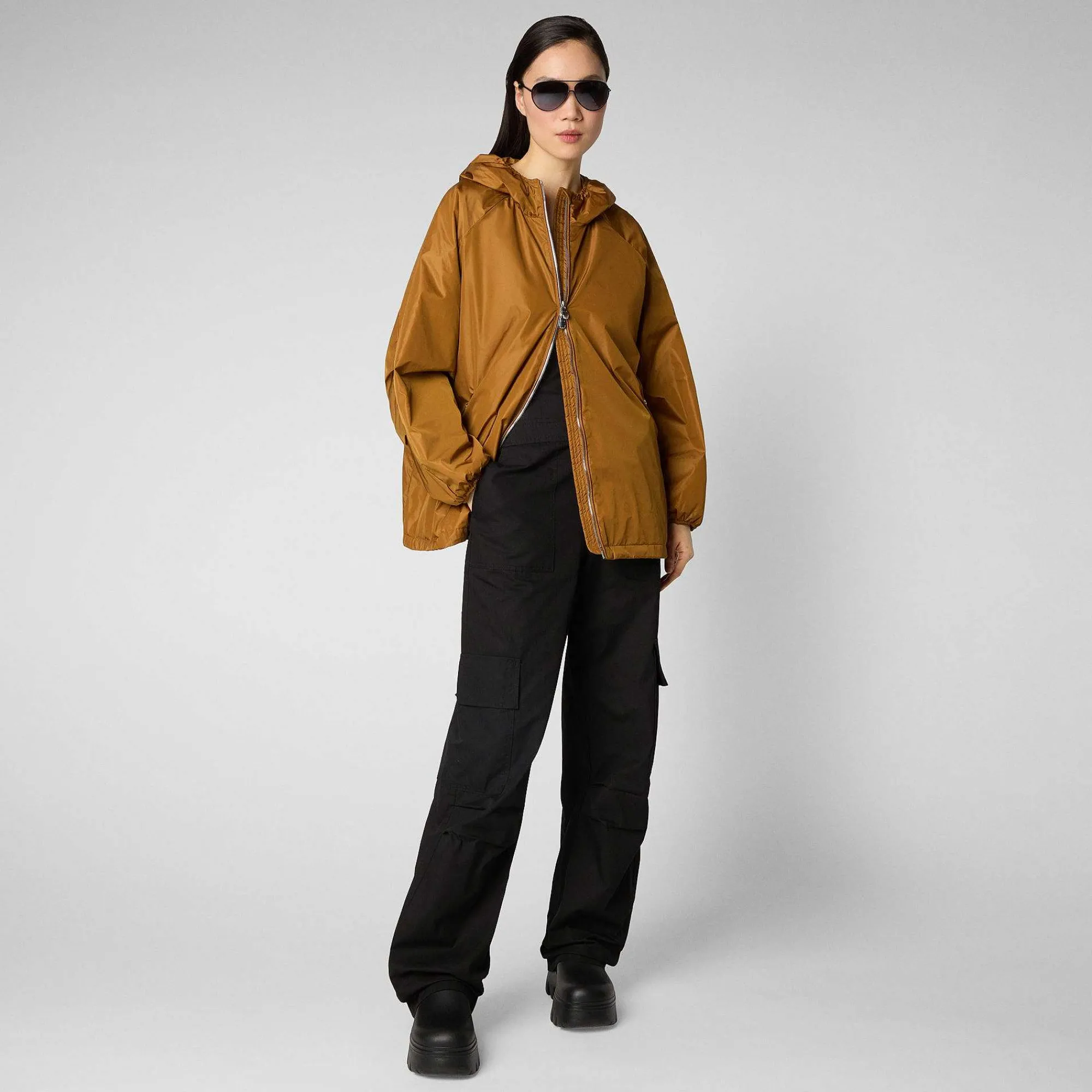 Kvinner Save The Duck Damejakke Nika I Sandal Wood Brown