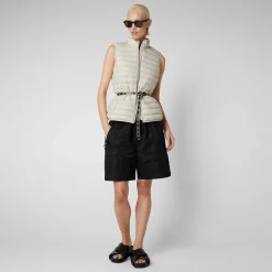 Kvinner Save The Duck Dames Vattert Vest Charlotte I Regnfull Beige