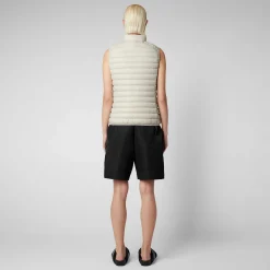 Kvinner Save The Duck Dames Vattert Vest Charlotte I Regnfull Beige