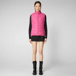 Kvinner Save The Duck Dames Vattert Vest Charlotte I Gem Rosa