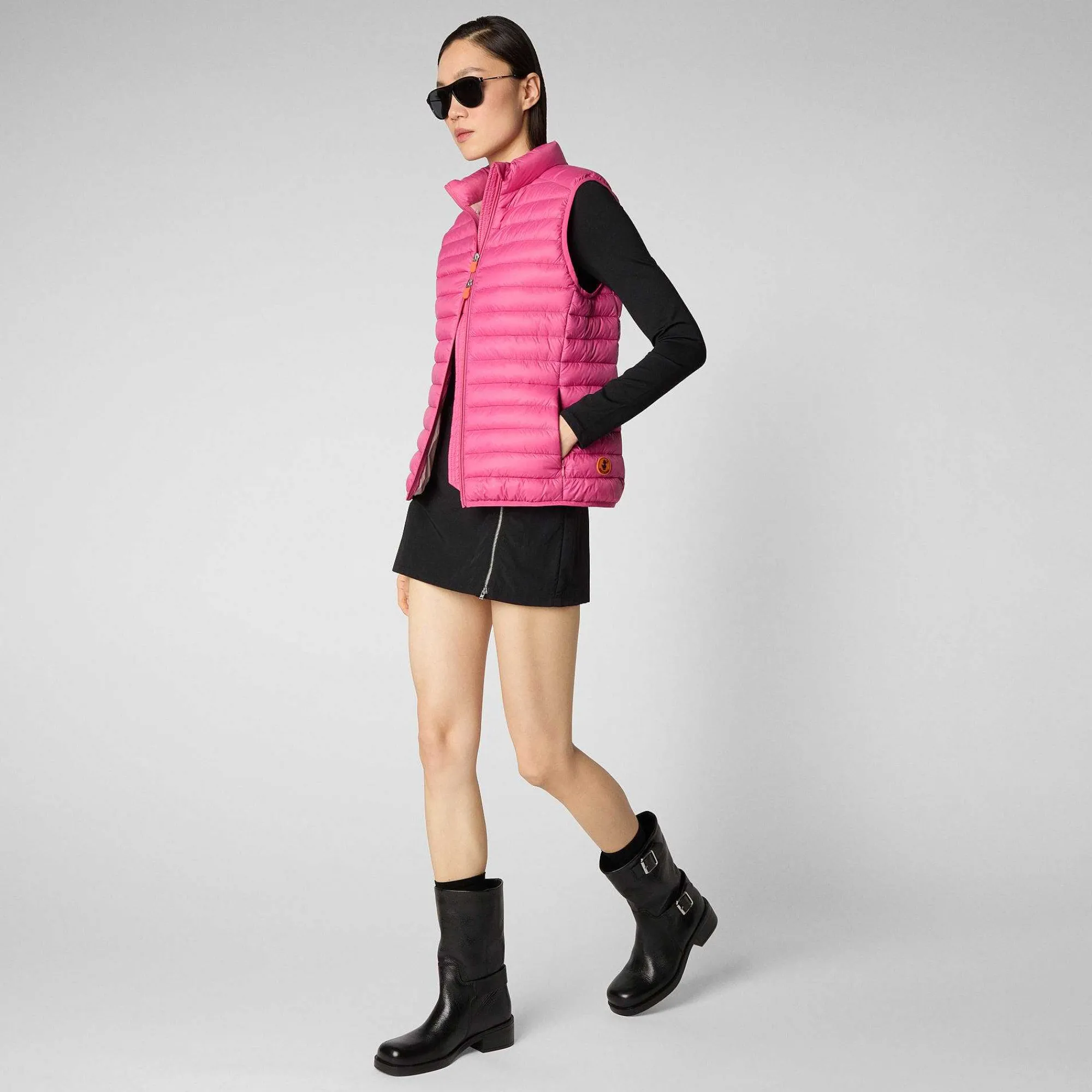 Kvinner Save The Duck Dames Vattert Vest Charlotte I Gem Rosa