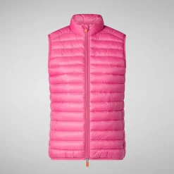 Kvinner Save The Duck Dames Vattert Vest Charlotte I Gem Rosa