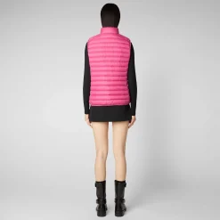 Kvinner Save The Duck Dames Vattert Vest Charlotte I Gem Rosa