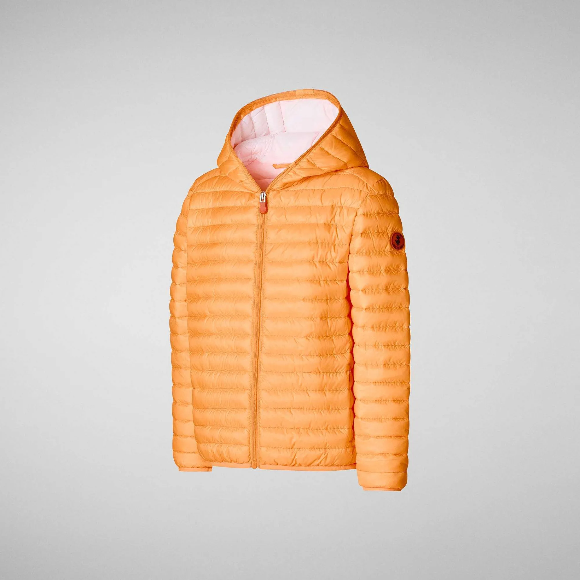 Gutt Save The Duck Dyrefri Pufferjakke Med Hette For Gutter Gillo In Fluo Orange