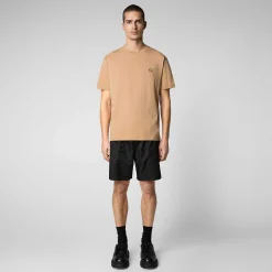 Menn Save The Duck Herre T-Skjorte Adelmar I Biscuit Beige