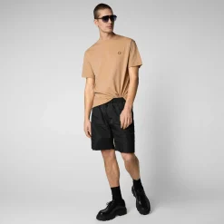 Menn Save The Duck Herre T-Skjorte Adelmar I Biscuit Beige
