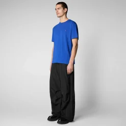 Menn Save The Duck Herre T-Skjorte Adelmar I Cyber Blue