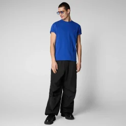 Menn Save The Duck Herre T-Skjorte Adelmar I Cyber Blue