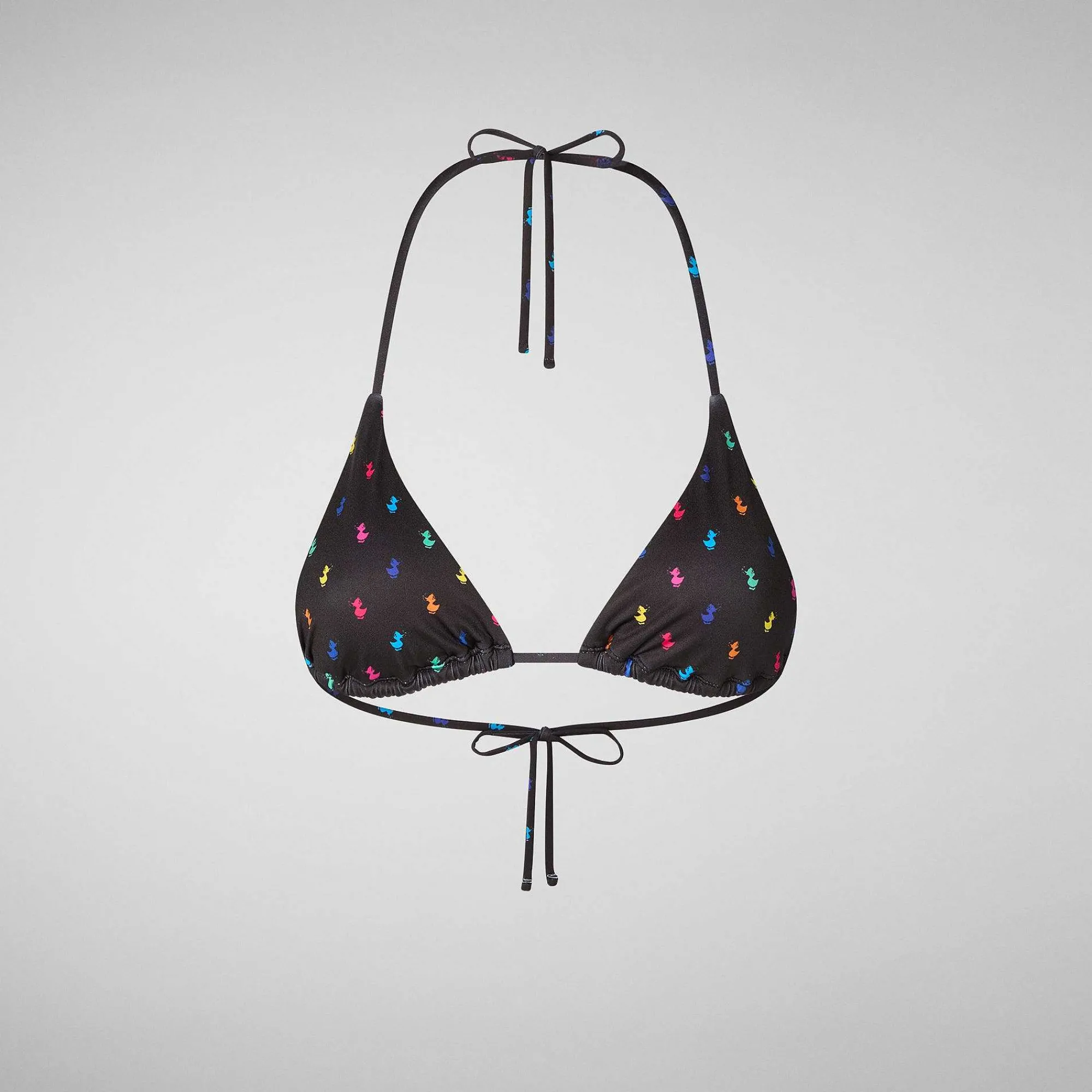 Kvinner Save The Duck Kvinne Triangle Bikinitopp Xara I Regnbueender Pa Svart