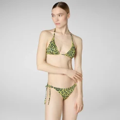 Kvinner Save The Duck Kvinne Triangle Bikinitopp Xara I Leopard Gul