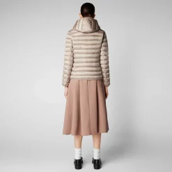 Kvinner Save The Duck Kvinners Dyrefri Hettejakke Alexis In Pearl Grey