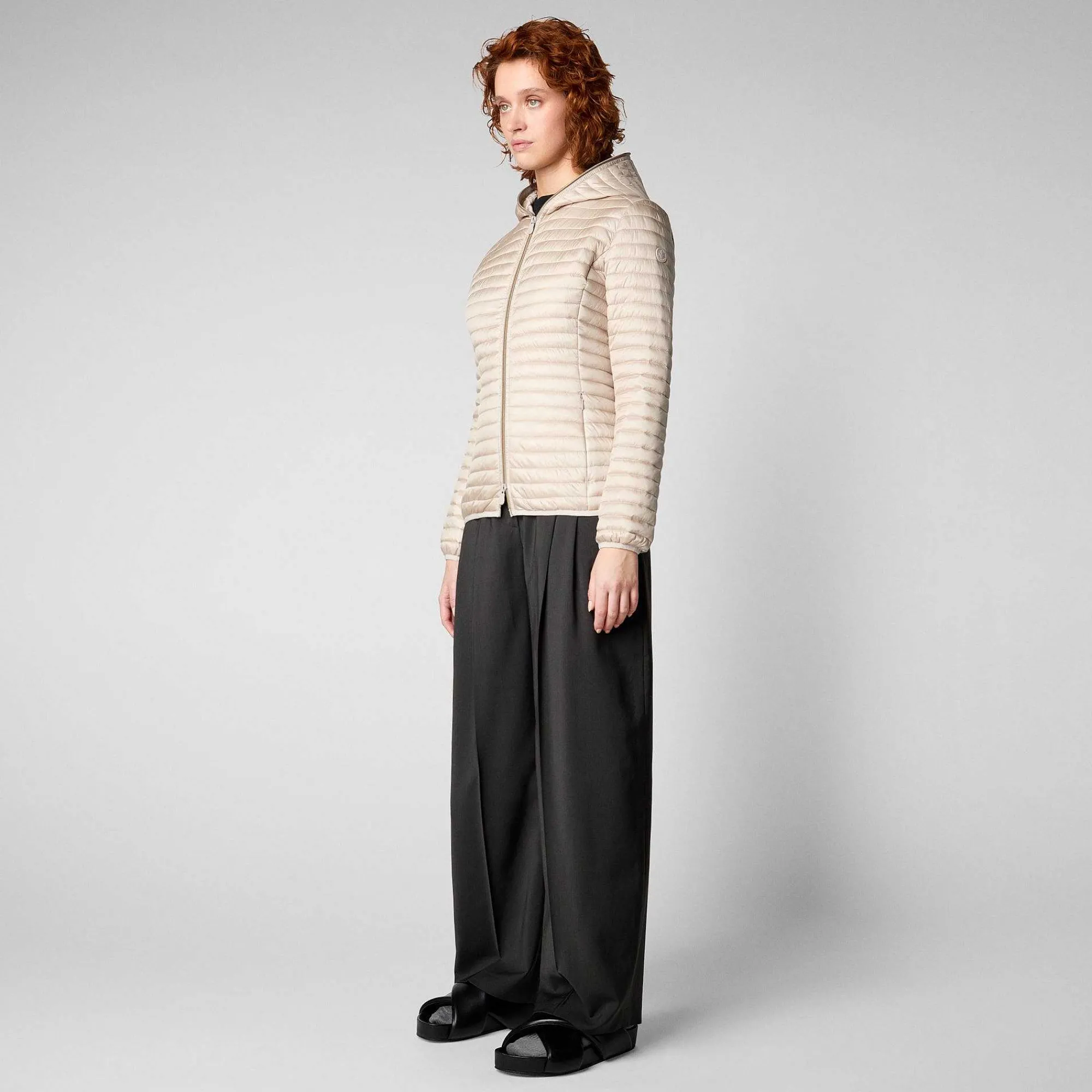 Kvinner Save The Duck Kvinners Dyrefri Hettepuffer Alexa I Sandbeige