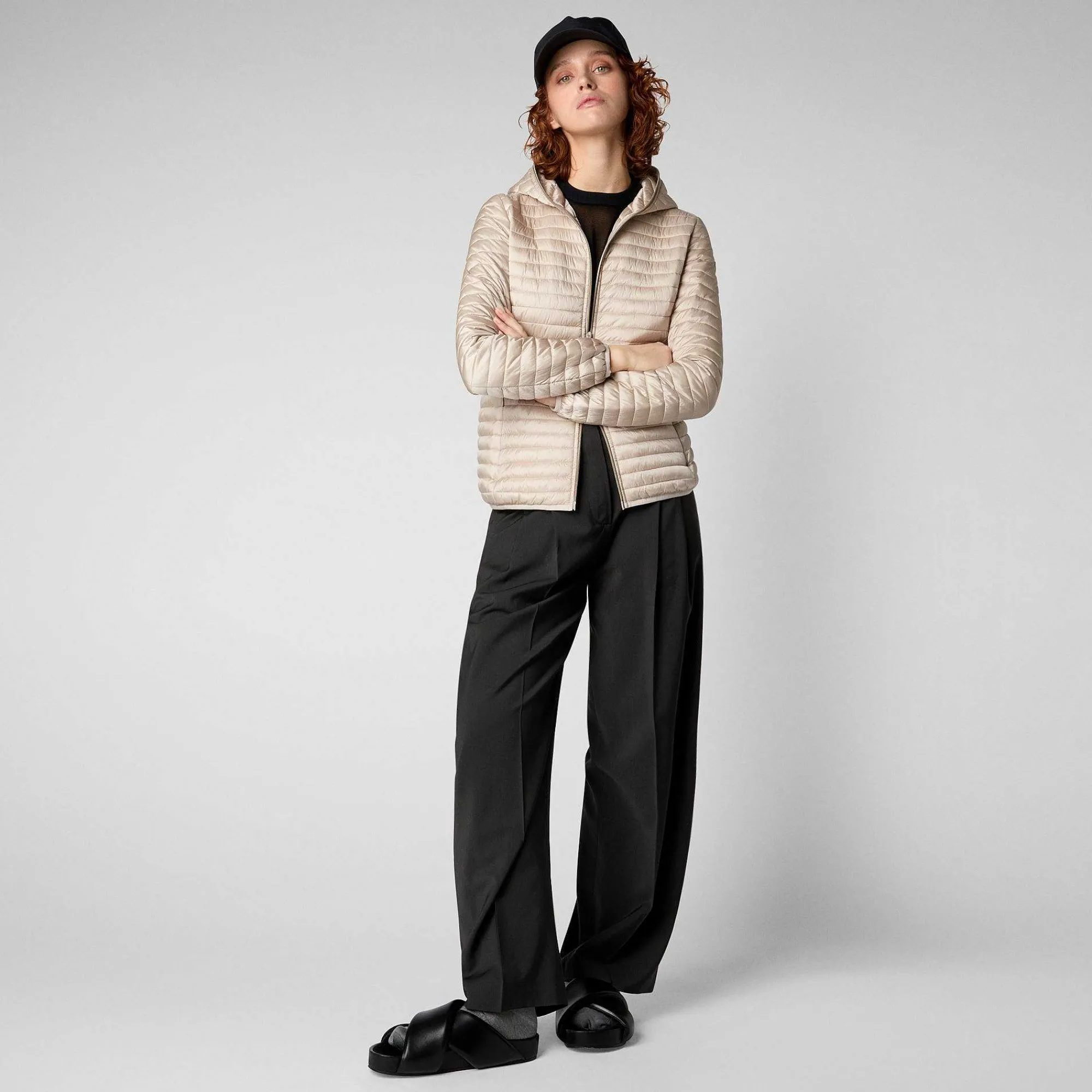 Kvinner Save The Duck Kvinners Dyrefri Hettepuffer Alexa I Sandbeige