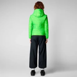 Kvinner Save The Duck Kvinners Dyrefri Puffer Kyla I Fluo Green