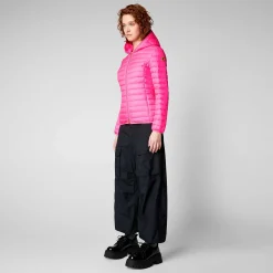Kvinner Save The Duck Kvinners Dyrefri Puffer Kyla I Fluo Rosa