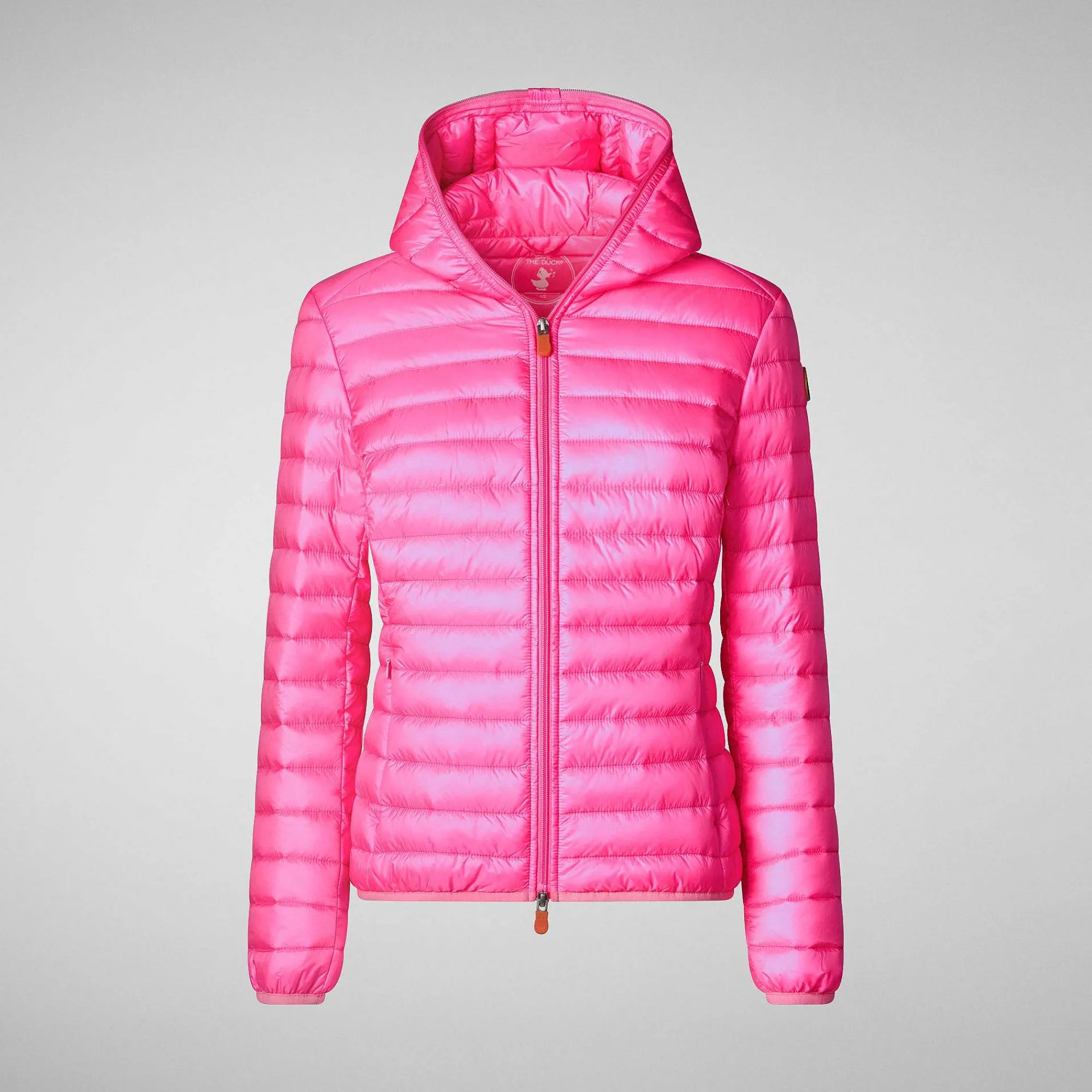 Kvinner Save The Duck Kvinners Dyrefri Puffer Kyla I Fluo Rosa