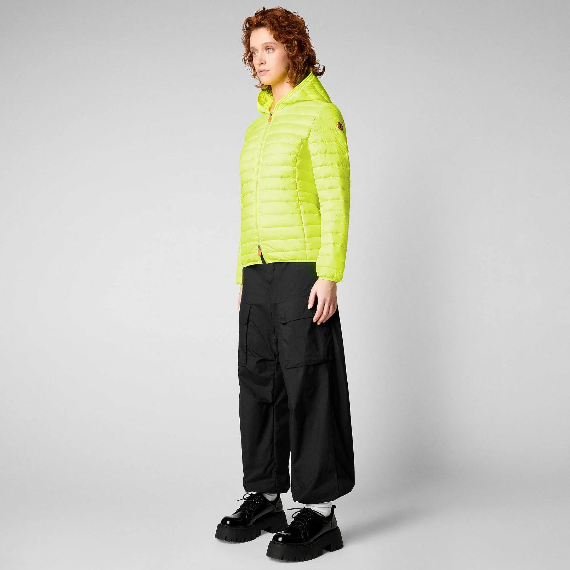 Kvinner Save The Duck Kvinners Dyrefri Puffer Kyla I Fluo Gul