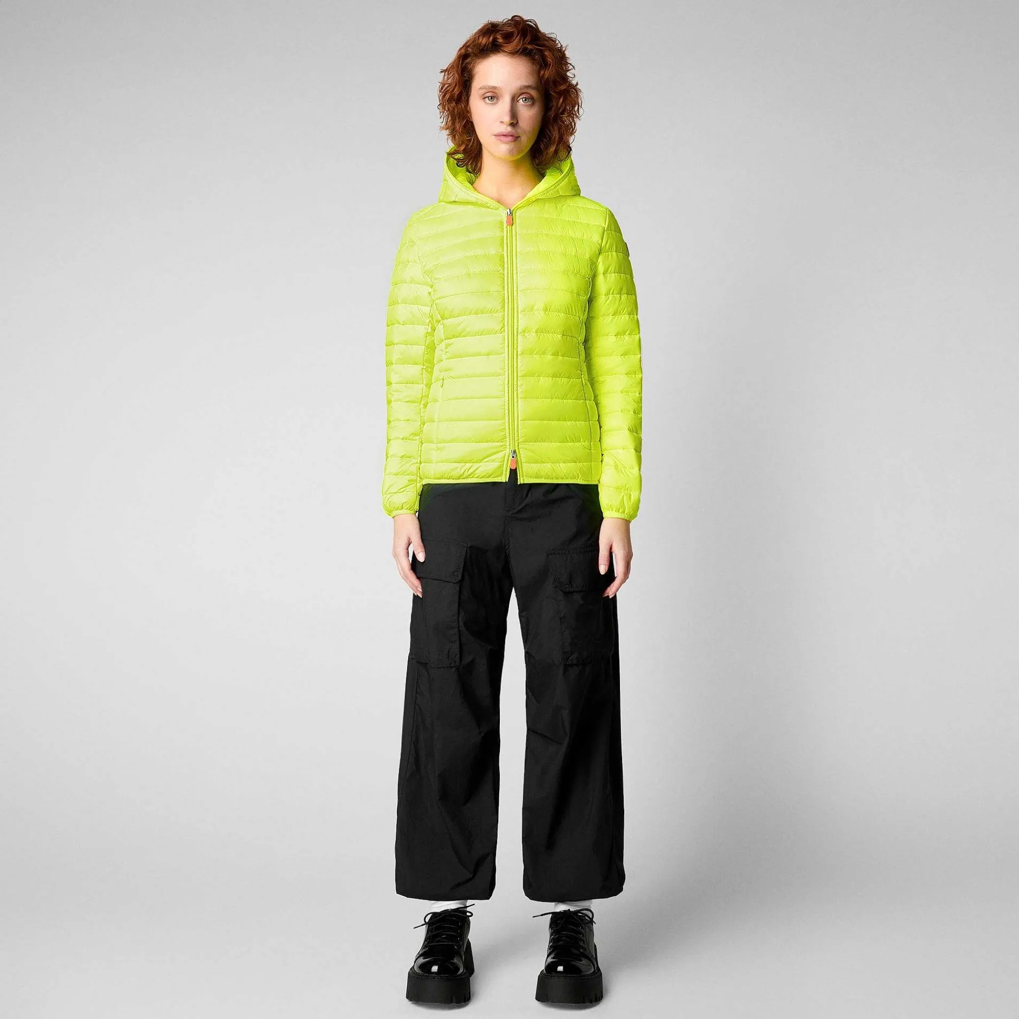 Kvinner Save The Duck Kvinners Dyrefri Puffer Kyla I Fluo Gul