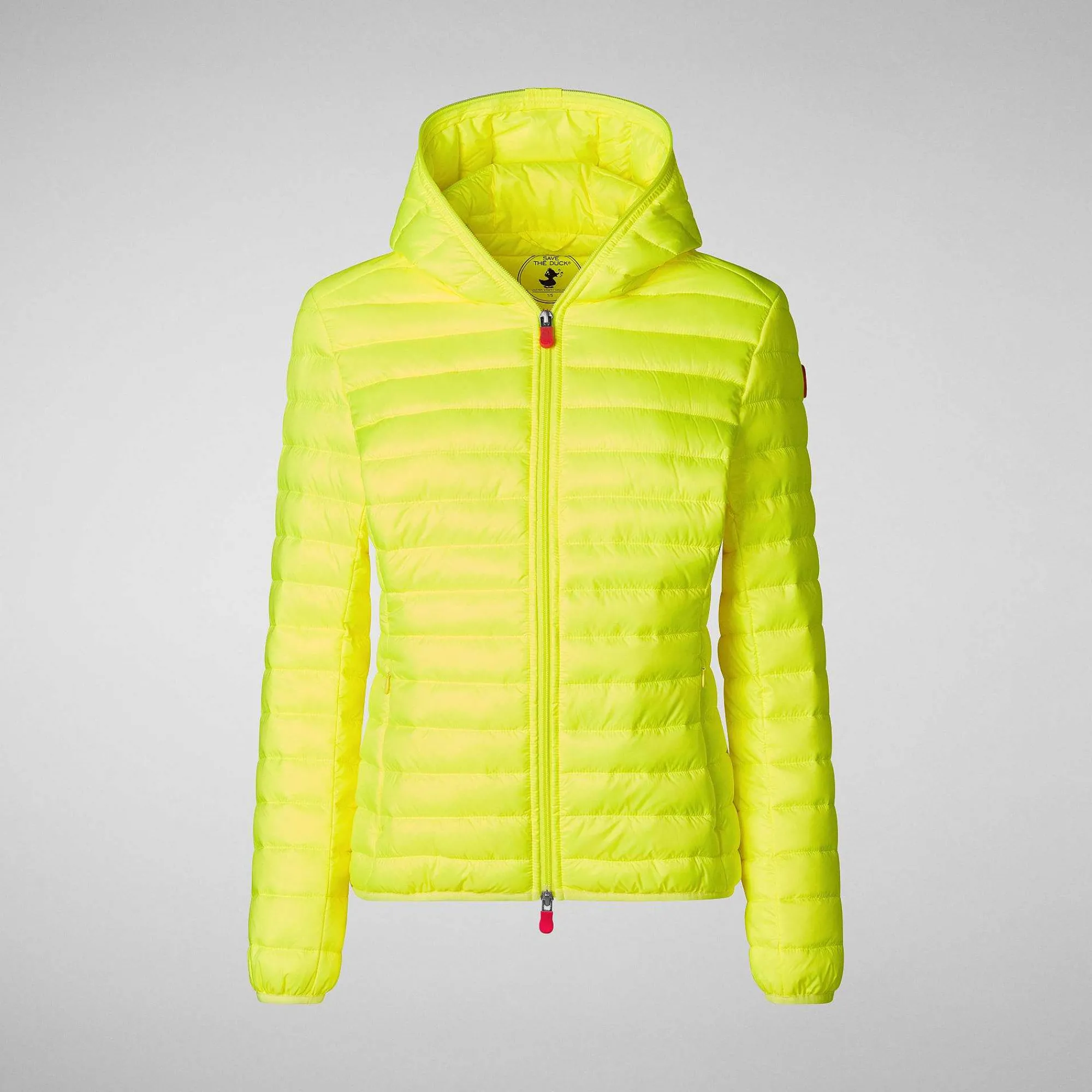 Kvinner Save The Duck Kvinners Dyrefri Puffer Kyla I Fluo Gul