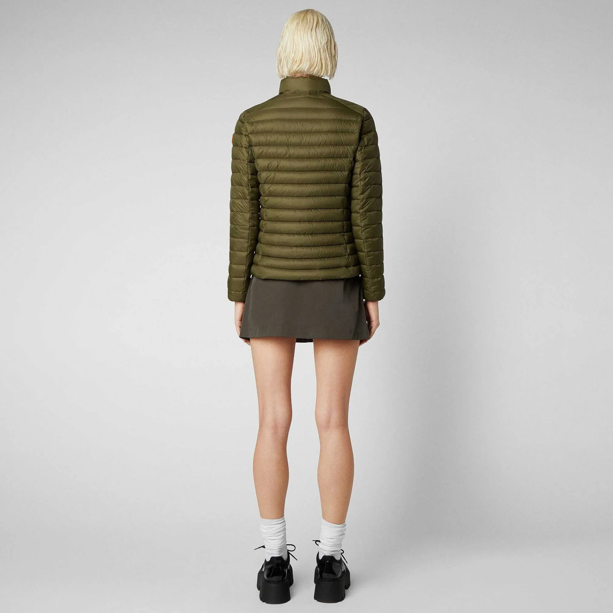 Kvinner Save The Duck Kvinners Dyrefri Pufferjakke Carly In Dusty Olive