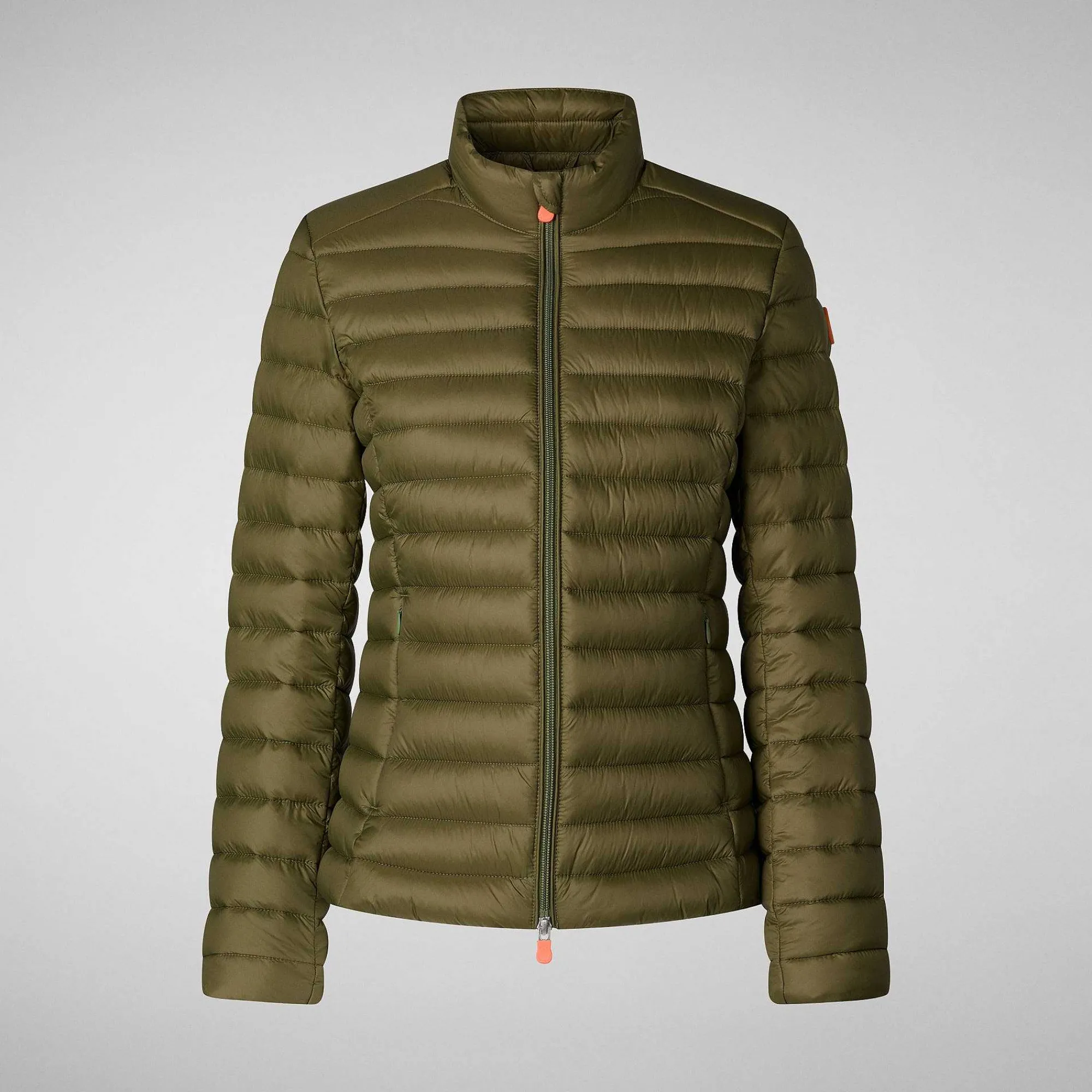 Kvinner Save The Duck Kvinners Dyrefri Pufferjakke Carly In Dusty Olive