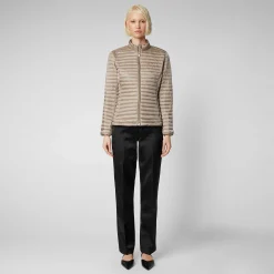 Kvinner Save The Duck Kvinners Dyrefrie Puffer Andreina I Pearl Grey