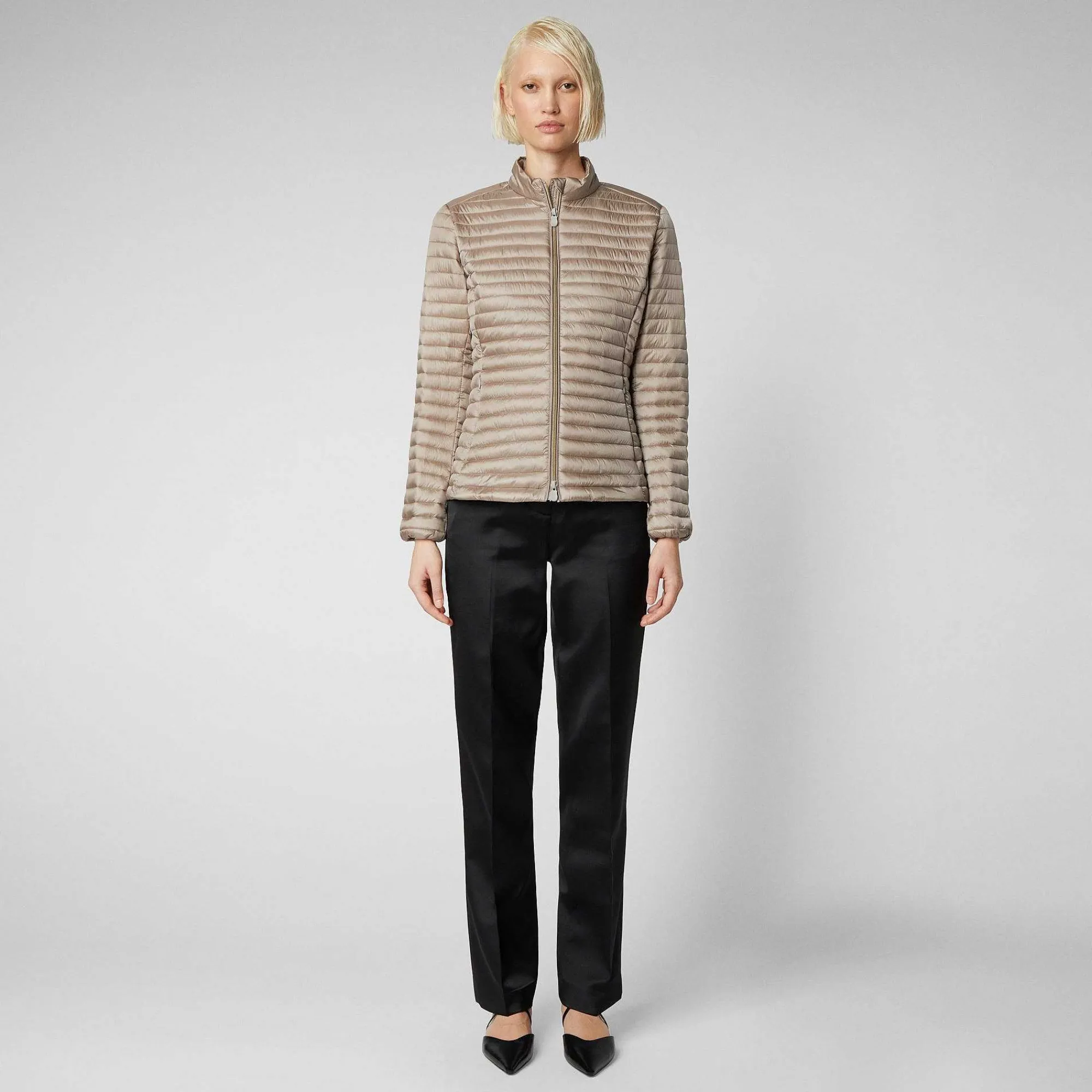Kvinner Save The Duck Kvinners Dyrefrie Puffer Andreina I Pearl Grey