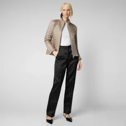 Kvinner Save The Duck Kvinners Dyrefrie Puffer Andreina I Pearl Grey