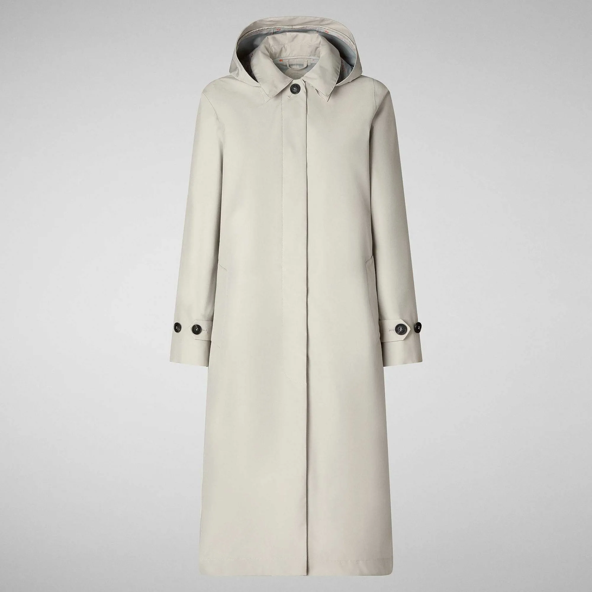Kvinner Save The Duck Kvinnes Regnfrakk Asia I Regntung Beige