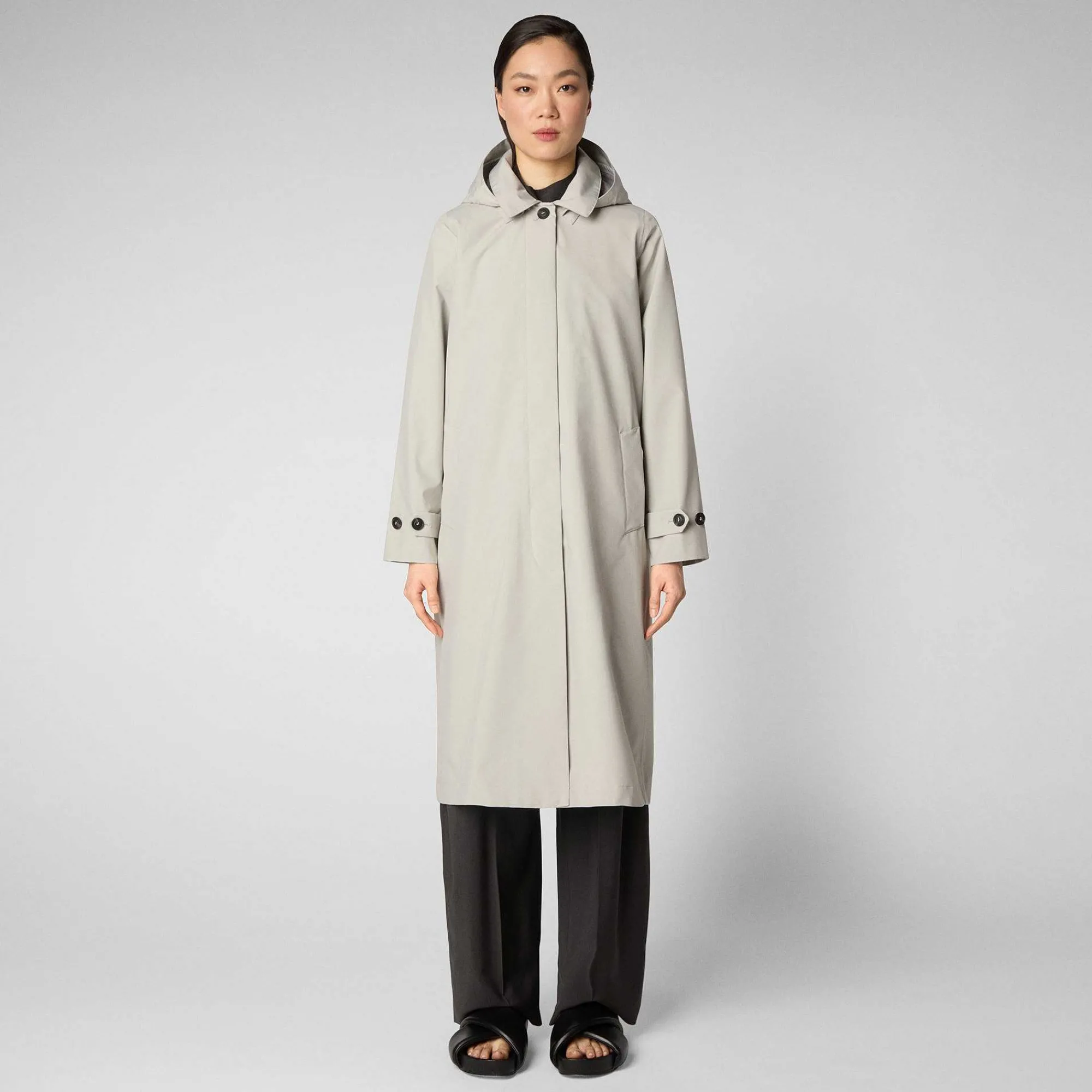 Kvinner Save The Duck Kvinnes Regnfrakk Asia I Regntung Beige