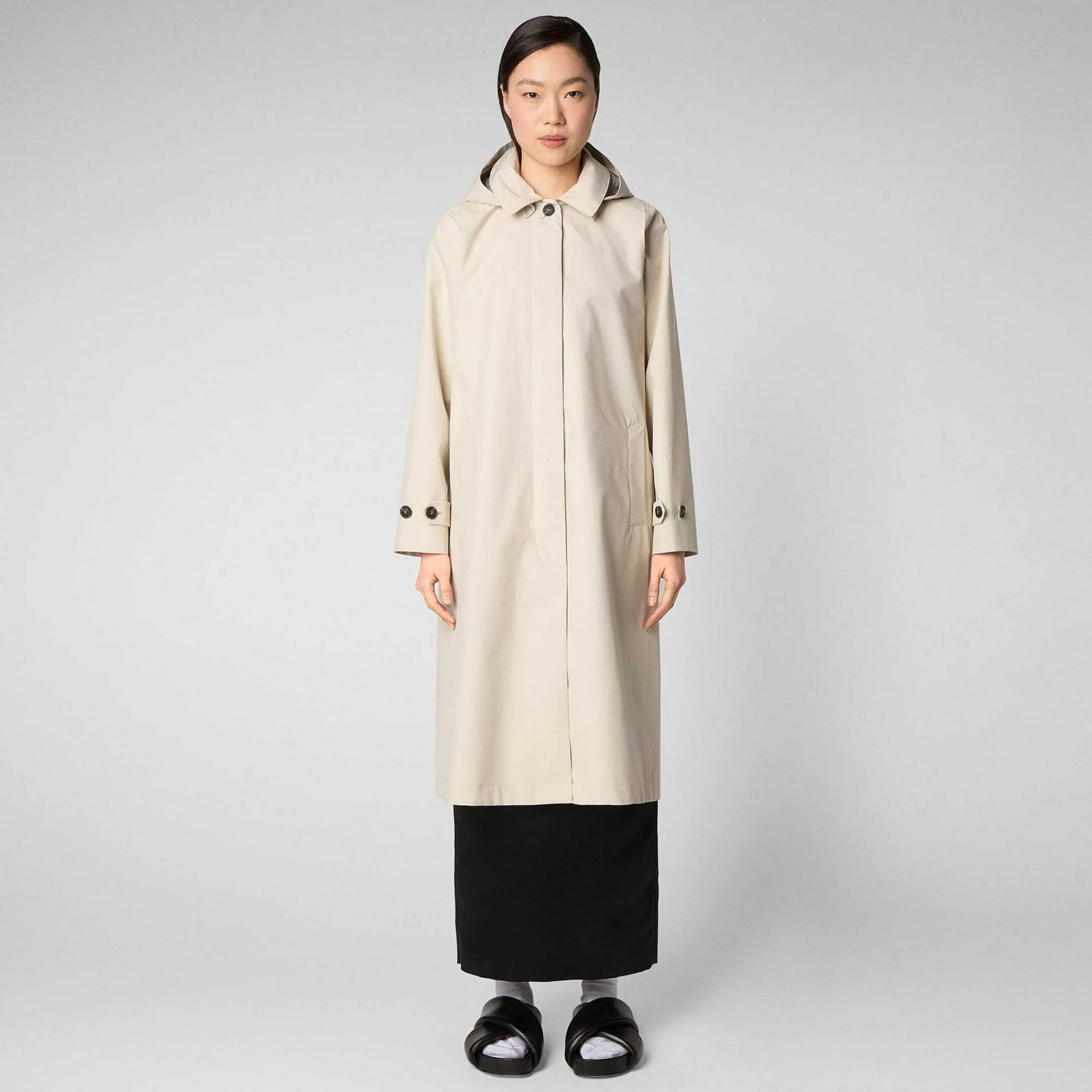 Kvinner Save The Duck Kvinnes Regnfrakk Asia I Shore Beige