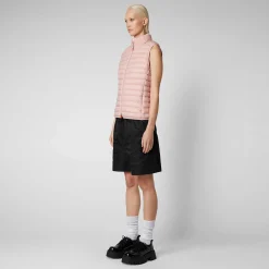 Kvinner Save The Duck Kvinnes Vattert Vest Charlotte I Blush Pink