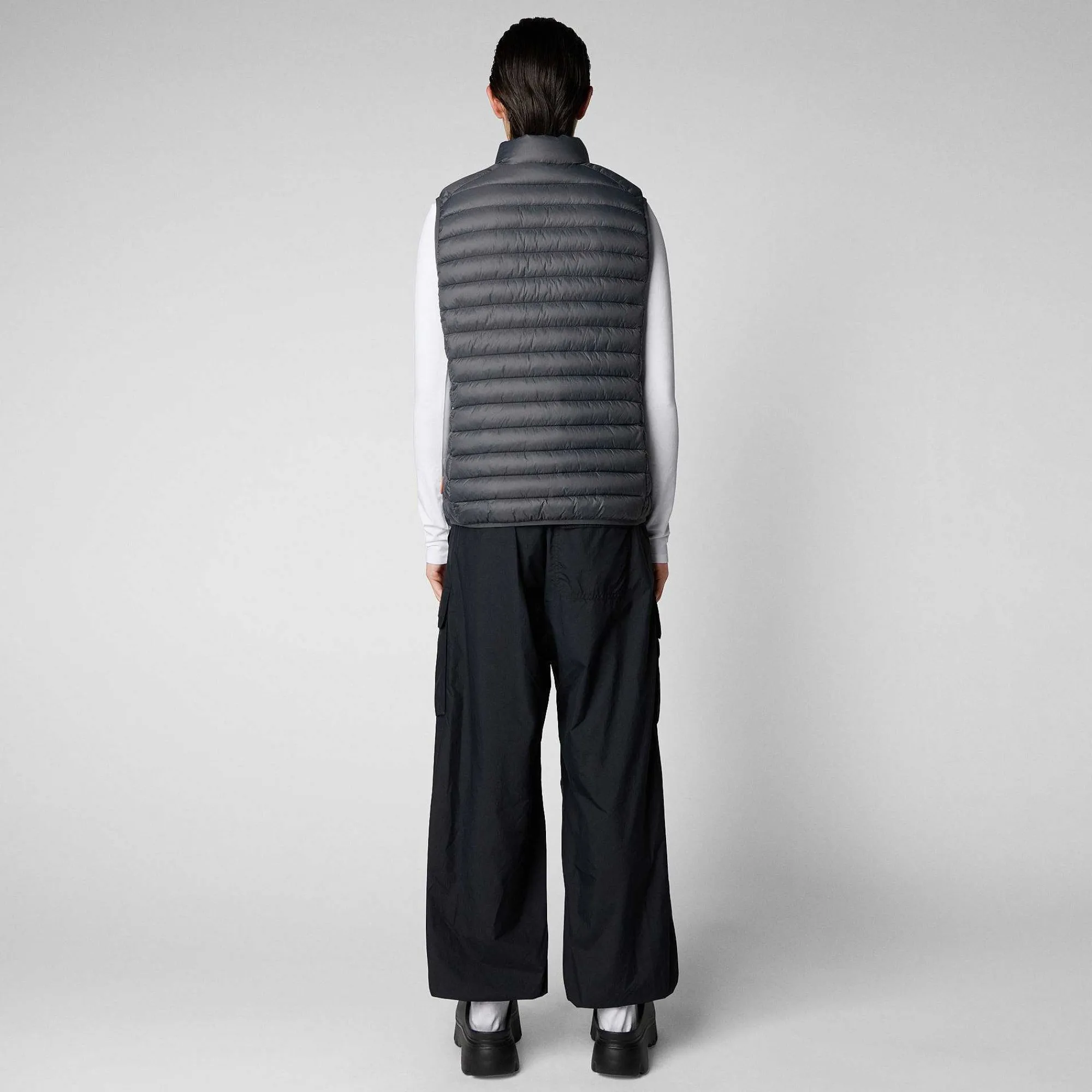 Kvinner Save The Duck Kvinnes Vattert Vest Charlotte I Storm Grey