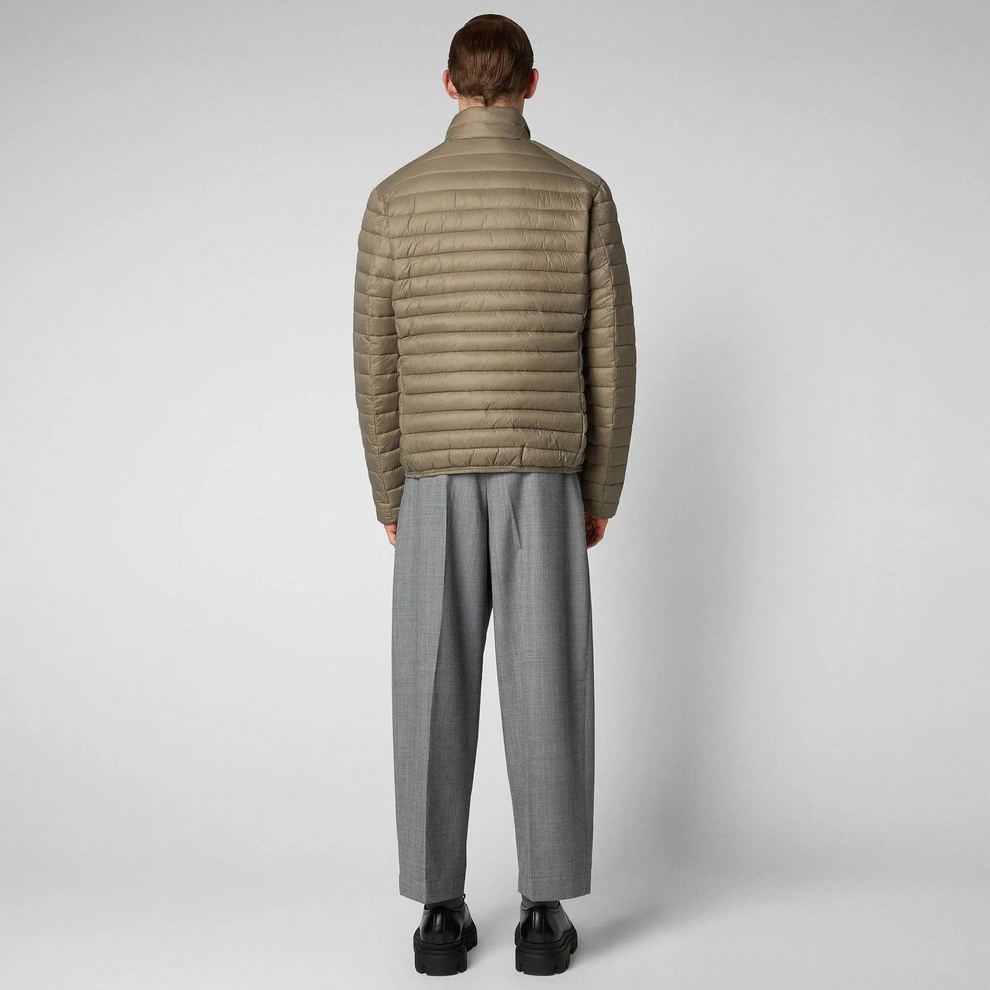 Menn Save The Duck Manns Dyrefrie Puffer Alexander I Elephant Grey