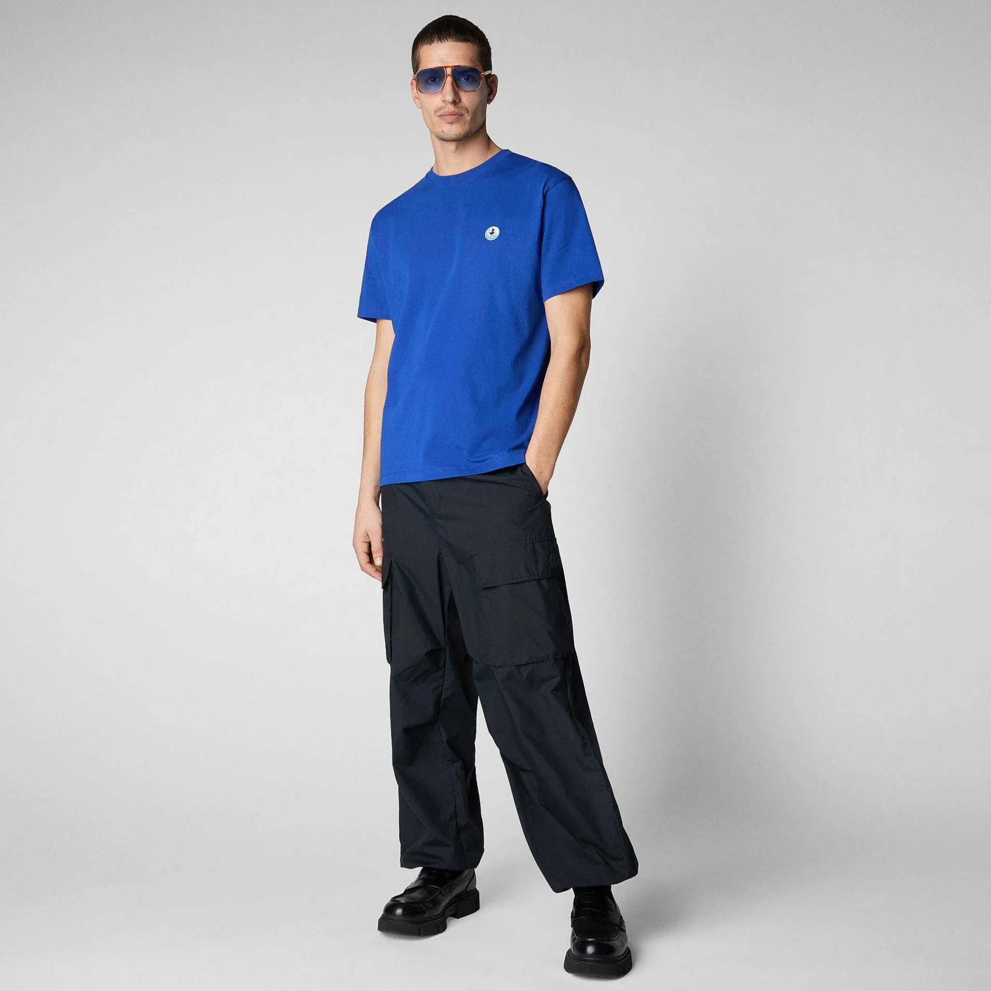 Menn Save The Duck Manns T-Skjorte Caius I Cyber Blue