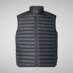 Menn Save The Duck Manns Vattert Gilet Adam I Storm Grey