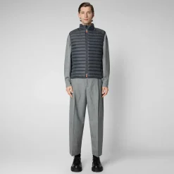 Menn Save The Duck Manns Vattert Gilet Adam I Storm Grey