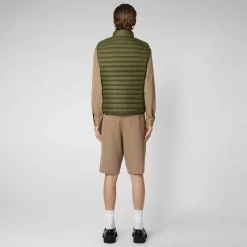 Menn Save The Duck Manns Vattert Gilet Adam I Stovete Oliven