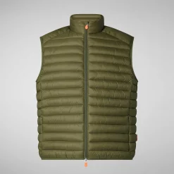 Menn Save The Duck Manns Vattert Gilet Adam I Stovete Oliven