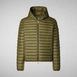 Menn Save The Duck Man'S Animal Free Hette Pufferjakke Donald In Dusty Olive