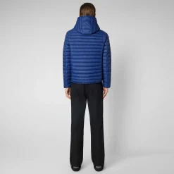 Menn Save The Duck Man'S Animal Free Hette Pufferjakke Donald I Eclipse Blue