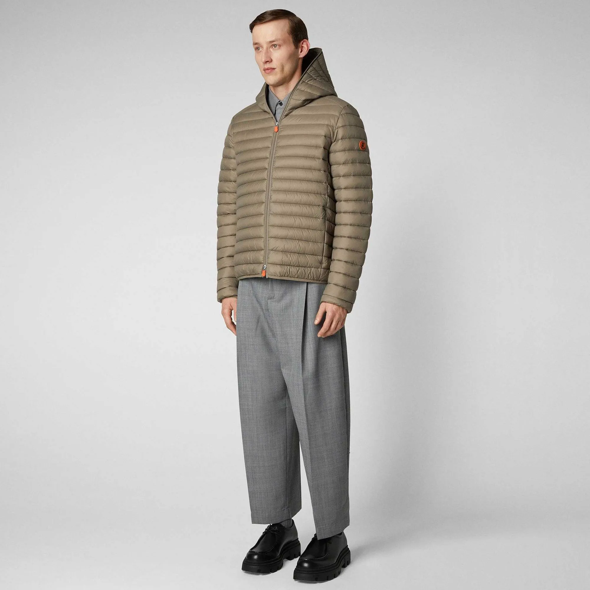 Menn Save The Duck Man'S Animal Free Hette Pufferjakke Donald I Elephant Grey